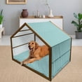 thumbnail image 2 of Anchor Pet House, Nauticals on Pastel Colored Background Sailor Theme Sea Pattern, Outdoor & Indoor Portable Dog Kennel with Pillow and Cover, 5 Sizes, Pale Blue and Vermilion, by Ambesonne, 2 of 4