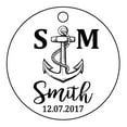 thumbnail image 1 of 100 Pcs Initiale Personnalisée avec Ancre Cadeau de Faveur de Mariage Papier Tags Fait sur Mesure Rond Hang Tags, 1 of 1