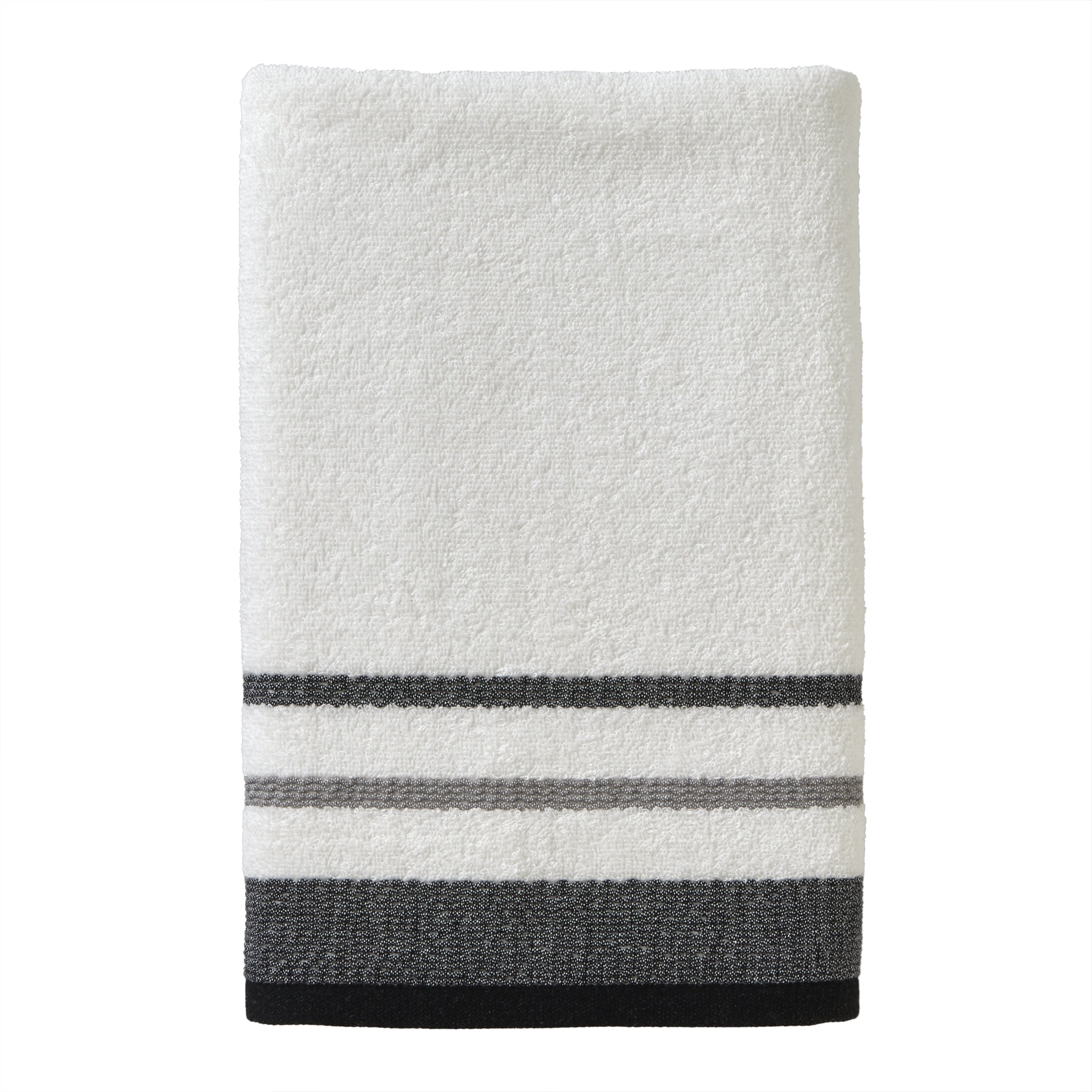 Black And White Checkered Bath Towel & Hand Towel Set