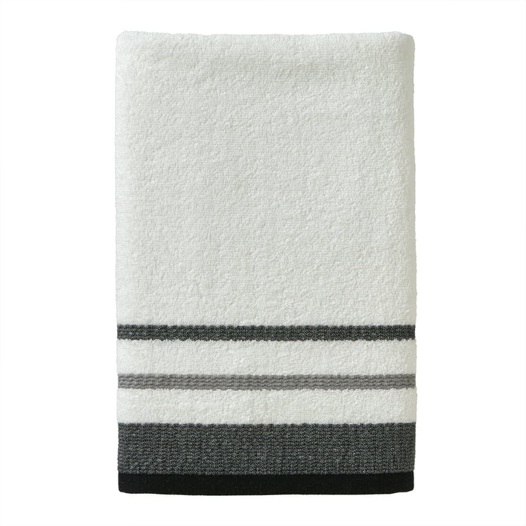 Mainstays 2 Piece Cotton Bath and Hand Towel Set, Buffalo Plaid, White,  Black 