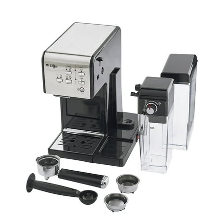 Mr. Coffee - Espresso Machine with 19 bars of pressure and Milk Frother - Stainless Steel