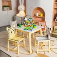 thumbnail image 3 of Bellemave Kids Cartoon Animal 5-Piece Multifunctional Activity Table and Chair Set, White, 3 of 8