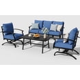 thumbnail image 6 of ALAULM 4 Piece Patio Furniture Set,Outdoor Metal Patio Furniture with Coffee Table & Rocking Chairs Conversation Set for Porch,Backyard,Poolside, Garden-Navy Blue, 6 of 9