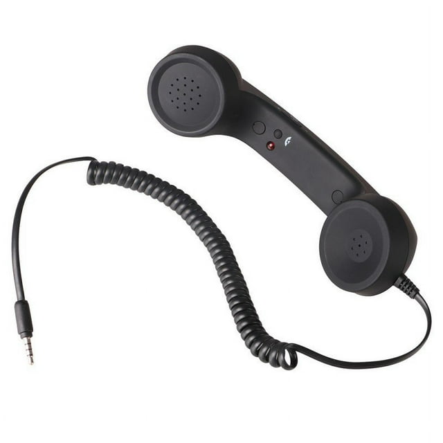 MesaSe Grande Liquidation! Combiné de Cellulaire Rétro Combiné Anti-Radiation Récepteurs 3.5MM pour Téléphones Android Combiné Rétro Rétro Récepteur Rétro Noir