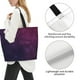 thumbnail image 3 of Balery Black Dark Blue Purple Bolsa Tote Estilo Estético con Cremalleras, Bolsa de Hombro, Bolsa de Compras Grande y Plegable, 3 of 8