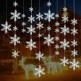 thumbnail image 1 of 30PCS Christmas Hanging Snowflake Plastic Decoration Pendant ,Make A Frozen Atmosphere, Wall & Window,Hang From Different Lengths For A More Dramatic Effect,White (No String Included )/15CM, 1 of 6