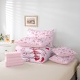 thumbnail image 6 of Erosebridal Cute Pink Bowknot 7-Piece Twin Bedding Sets,Kawaii Heart Print Bedding Comforter Set For Girls Kids,Reversible pink, 6 of 7