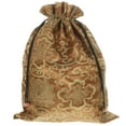 thumbnail image 1 of EeaseCA Silk Drawstring Bag Chinese Style Jewelry Pouch Storage Bag for Wedding Party (Khaki, Random Pattern), 1 of 9