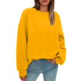 thumbnail image 2 of HAJWOH Crew Neck Sweatshirts Women Fall Oversized Crewneck Sweatshirt Vintage Fleece Pullover Loose Fit Cute Y2K Hoodie, 2 of 6