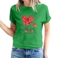 thumbnail image 2 of Fesfesfes V Neck Tshirt Women's Valentine's Day Love Printed Short Sleeved T-shirt Top Short Sleeved Round Neck Top/Shirt Layering Shirts for Women XL(US:10), 2 of 6