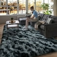 thumbnail image 2 of SARAG Rugs For Living Room 5x7ft, Alfombras Para Salas Shag Large Plush Soft Area Rug, Shaggy Carpets For Bedroom, Kids Boys Girls Home Decor Tie-Dyed Stripes Black And Gray, 2 of 12