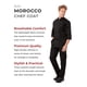 thumbnail image 2 of Chaqueta de Chef Chef Works Morocco para Hombres Negra Talla X-Large, 2 of 3