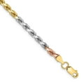 thumbnail image 6 of 14K Tri-Color Gold 4mm Diamond Cut Rope Chain Bracelet 7 IN, 6 of 6
