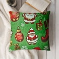thumbnail image 3 of YINGXI Christmas Throw Pillow Covers Set of " Green Christmas Decoration Pillowcase Cotton Square Cushion Cover for Home and Car 18x18in, 3 of 5