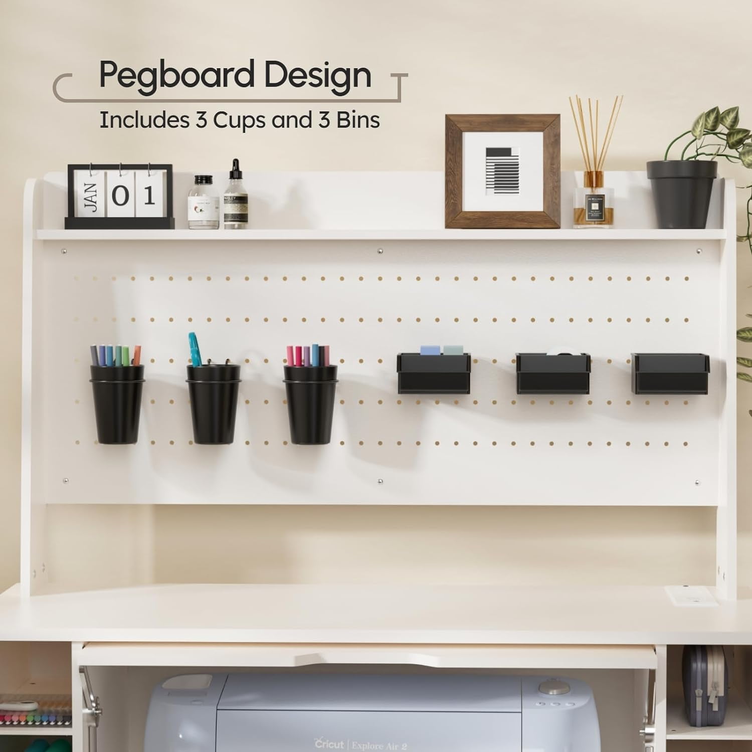 Crafting Table VENNQD Large Craft Organization And Storage Cabinet