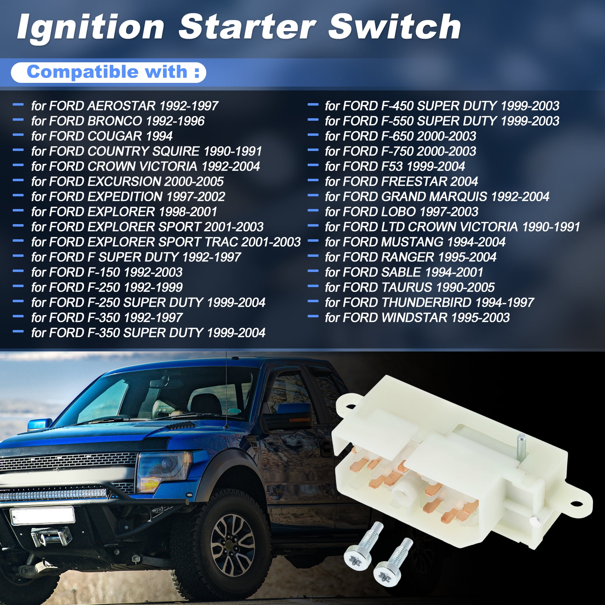 Unique Bargains Ignition Switch for Ford F-150 F-250 HD, F-350 F-450 Super Duty