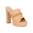 thumbnail image 1 of Women's Peep Toe Platform Chunky Chain Link Mule Heel 20599, 1 of 6