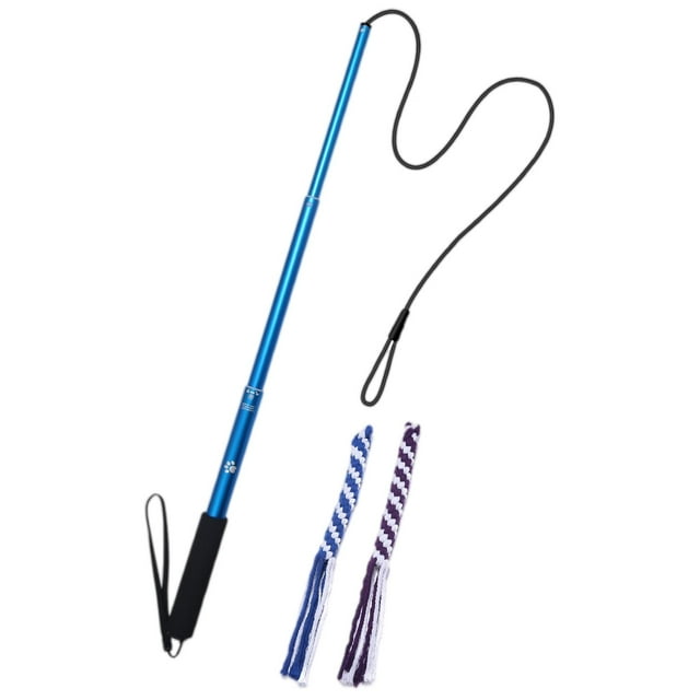 DOLITY Jouet Interactif Extensible pour Chien, Baguette pour Animal, Chiot Rétractable pour Bleu 69 cm