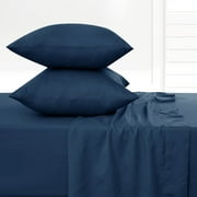 Lux Decor Collection Queen Sheets Set - 6 Piece Microfiber 16 Inch Deep Pocket Bed Sheets Set - Navy Blue