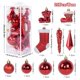 thumbnail image 2 of Juego de 21 adornos navideños con forma de bola decorativa, con espejo brillante, irrompibles, para árbol de Navidad, 2 of 5