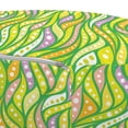thumbnail image 3 of Abstract Pouf Cover with Zipper, Leaf Inspired Wavy Stripes with Green Borders and White Circles Repeating Pattern, Soft Decorative Fabric Unstuffed Case, 30" W X 17.3" L, Multicolor, by Ambesonne, 3 of 5