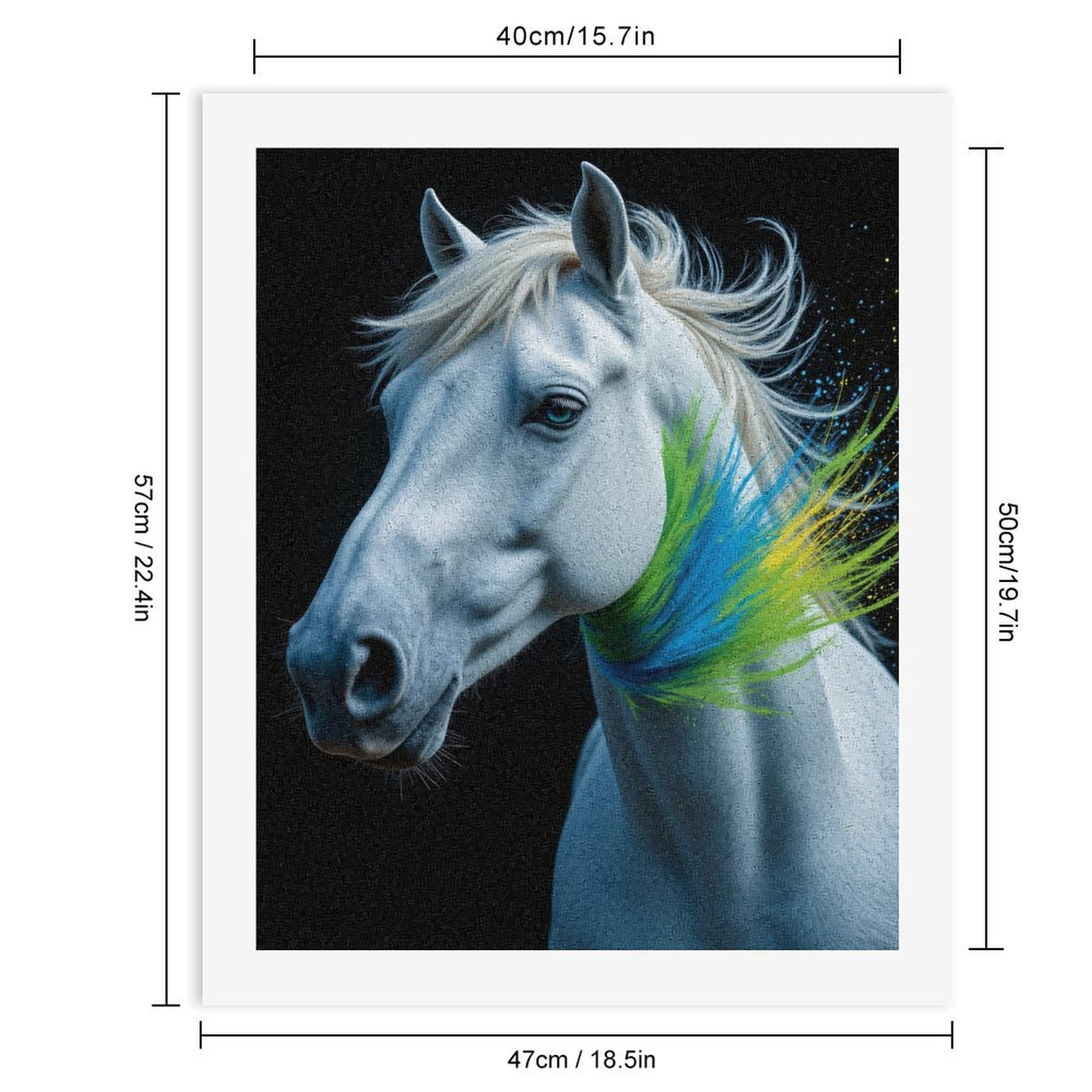 Paint By Numbers Kit for Adults Beginner - DIY Elegant White Horse Portrait Art Canvas Painting Kits for Adults, Frameless Paint By Number for Adults for Home Wall Decor 16x20 Inch