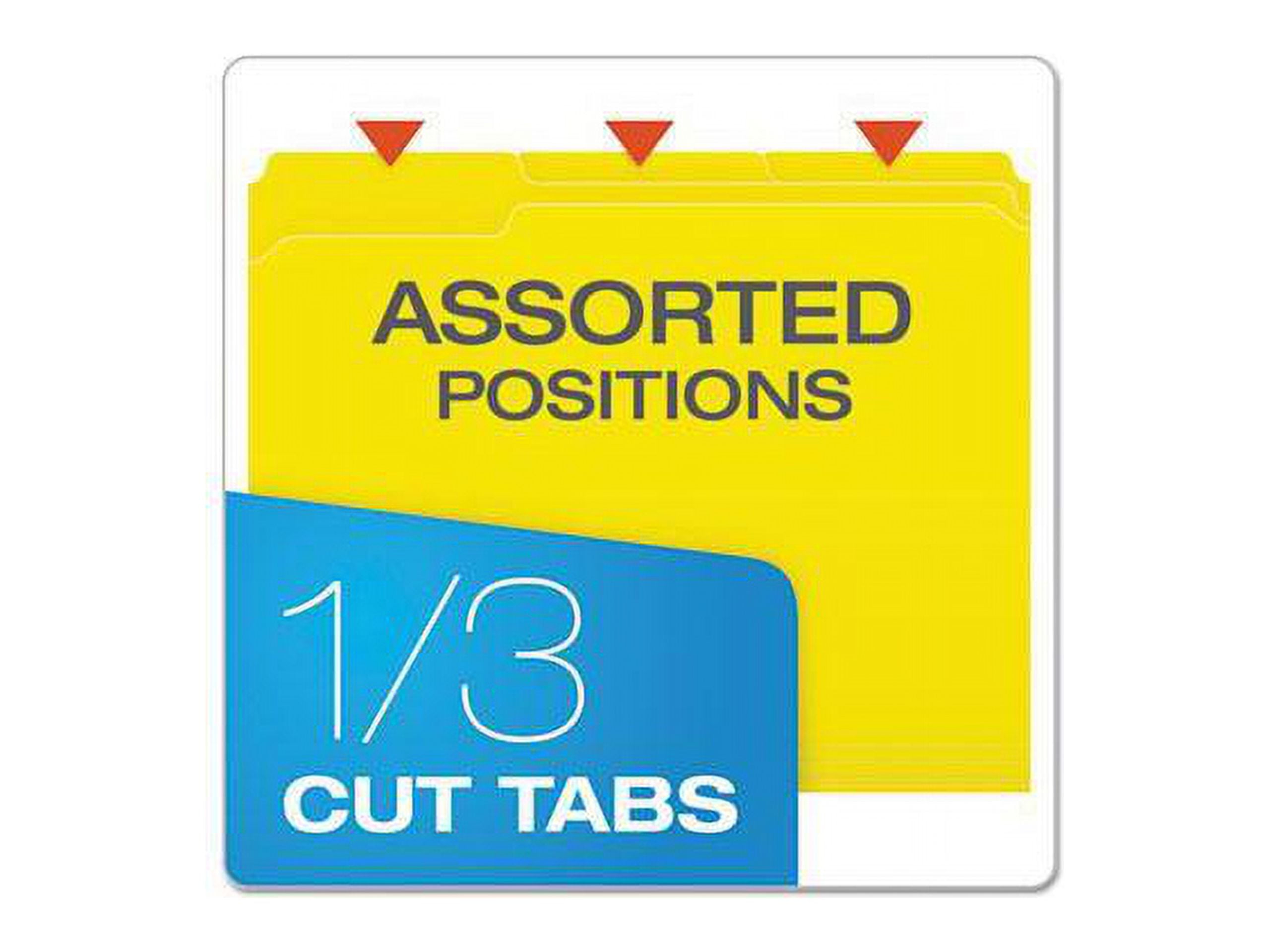 Pendaflex Reinforced Top Tab File Folders 1/3 Cut Letter Yellow 100/Box R15213YEL