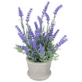 thumbnail image 1 of Flores artificiales, arreglos de lavanda de plástico en macetas para decoración (púrpura), 1 of 6