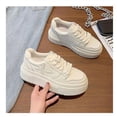 thumbnail image 3 of Zapatos blancos para mujer, estilo escolar, de verano, con suela gruesa, con plataforma, informales, combinables, para todo tipo de ocasiones, 3 of 6