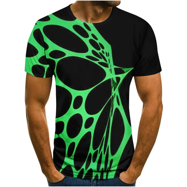 LSLJS T-shirt pour Hommes Imprimé Abstrait 3D Manches Courtes Col Rond Mode Décontracté Quotidien Vacances T-shirt Haut Blouses, Chemises et T-shirts Athlétiques pour Hommes Cadeaux pour Hommes