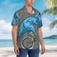 thumbnail image 3 of Fotbe Fun Riding Dinosaur Camisa Hawaiana para Hombre Unisex – Camisa Casual de Verano con Botones de Manga Corta de Algodón y Lino,Small, 3 of 7