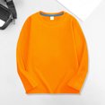 thumbnail image 5 of Ulanda Girls Long Sleeve T Shirts Toddler Kids Basic Crew Neck Tees Cotton Layering Tops (Orange, 3-4 Years), 5 of 9