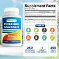 thumbnail image 2 of 2 Pack Best Naturals Potassium Gluconate Supplement 595 mg 250 Tablets, 2 of 7