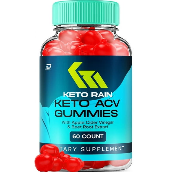 (1 Pack) Keto Rain Keto ACV Gummies, KetoRain Apple Cider Vinegar Gummies, (60 Gummies)