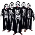 thumbnail image 2 of Halloween Scary Costumes With Mask Gloves Skull Skeleton Monster Devil Ghost Clothes Robe For Adult Kids, 2 of 4