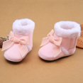 thumbnail image 5 of Unisex Newborn Baby Cotton High Booties Non-Slip Sole for Toddler Boys Girls Infant Winter Warm Fleece Cute Bow tie Pure Color Shoes, 5 of 7