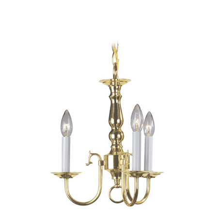 

Mini Chandeliers 3 Light With Polished Brass Finish size 14 in 180 Watts - World of Crystal