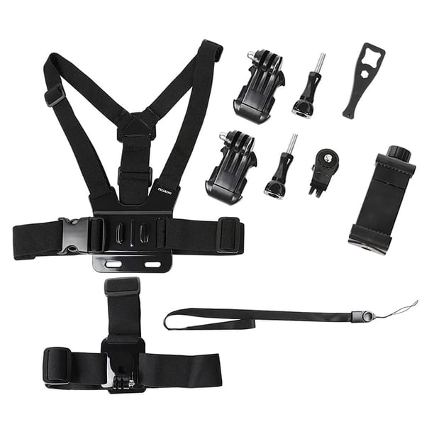 Kit de arnés con correa para el pecho y soporte para la cabeza para montar el móvil, compatible con múltiples smartphones, para VLOG y clips para móviles.