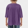 thumbnail image 5 of Guieoi Womens Tops Plus Size Trendy Women's Casual Print Round Neck 3/4 Sleeve T-shirt Blouse Purple Black*Friday/Cyber*Monday, 5 of 8