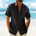 thumbnail image 2 of YOIAVAIOY Hawaiian Shirt for Men Button Down Short Sleeve Shirts Lightweight Casual Summer Beach Shirts Black M, 2 of 6