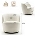 thumbnail image 2 of Kidol & Shellder Swivel Accent Chair Furry Round Barrel Chair 360 Degree Sofa Club Armchairs for Living Room Bedroom, White, 2 of 6