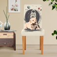 thumbnail image 4 of Yayeee 2 Pack Dining Chair Covers Stretch Parson Chairs Slipcovers Seat Protector, Beige Astronaut Space, 4 of 6