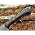thumbnail image 5 of Damascus steel chopper chef cleaver Knife 10 Inches long custom made full tang 6" blade Buffalo Horn scale with inserting hole, 5 of 5