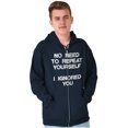 thumbnail image 4 of Funny I Ignored You Sarcastic Joke Unisex Fleece Graphic Zip Up Hoodie Brisco Brands 3X, 4 of 5