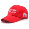thumbnail image 1 of Gorra de béisbol Sombrero deportivo de moda Sombrero de presidente ajustable Gorra cómoda para el sol de verano Haga que Estados Unidos vuelva a ser grande para deportes al aire libre, 1 of 8
