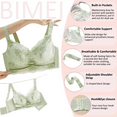 thumbnail image 3 of BIMEI Women's Mastectomy Pockets Wireless Post-Surgery Plus Size Full Coverage Everyday Bra 2428,Green,36B, 3 of 6