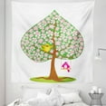 thumbnail image 1 of Spring Tapestry, Heart Shape Spring Tree with Flowers Blossom and Singing Bird Love Season Art, Fabric Wall Hanging Decor for Bedroom Living Room Dorm, 5 Sizes, Pink Green Brown, by Ambesonne, 1 of 1