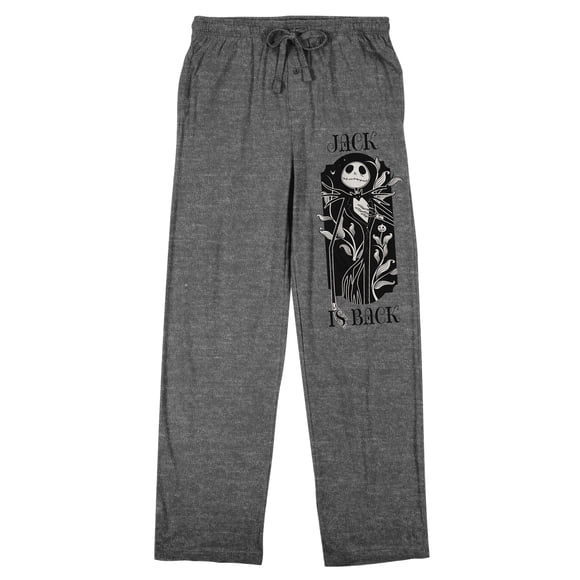 Nightmare Before Christmas Jack Is Back Adult Gray Heather Sleep Pajama Pants-Small