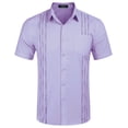 thumbnail image 4 of COOFANDY Men's Short Sleeve Linen Shirt Cuban Beach Shirts Casual Button Down Shirts, 4 of 6