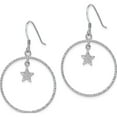 thumbnail image 2 of Sterling Silver Rh-Plate Enamel Glitter Fabric Star D/C Circle Earrings (39.5 X 24.8) Made In India qe13292, 2 of 5